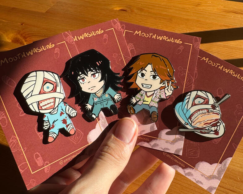 Mouthwashing Enamel Pins